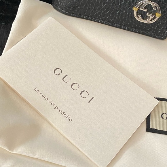 The Gucci GG Black Long Fold Wallet with Yellow Interior with box, bag - Picture 13 of 15